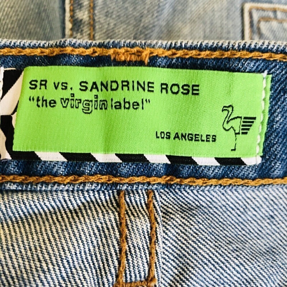 Free People Blue Jean Shorts with Orange Accents - Picture 8 of 11